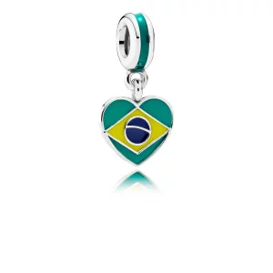 (image pour) PANDORA - Cœur du Brésil, émaux divers - 791911ENMX - Charms