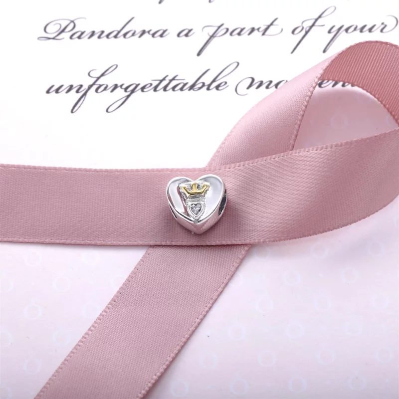 (image pour) PANDORA - Cœur majestueux, cz incolore - 791739CZ - Charms - Afficher 2