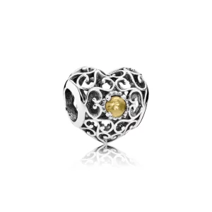 PANDORA - Cœur Signature Citrine - 791784CI (image pour) PANDORA - Cœur Signature Citrine - 791784CI