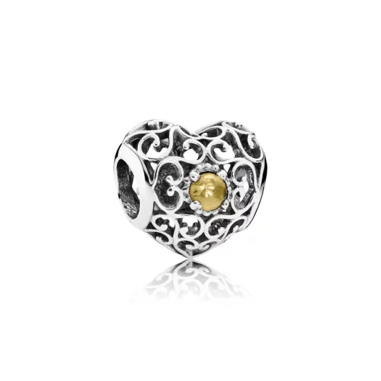 (image pour) PANDORA - Cœur Signature Citrine - 791784CI