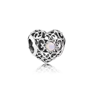 PANDORA - Cœur Signature Cristal Rose - 791784NOP (image pour) PANDORA - Cœur Signature Cristal Rose - 791784NOP