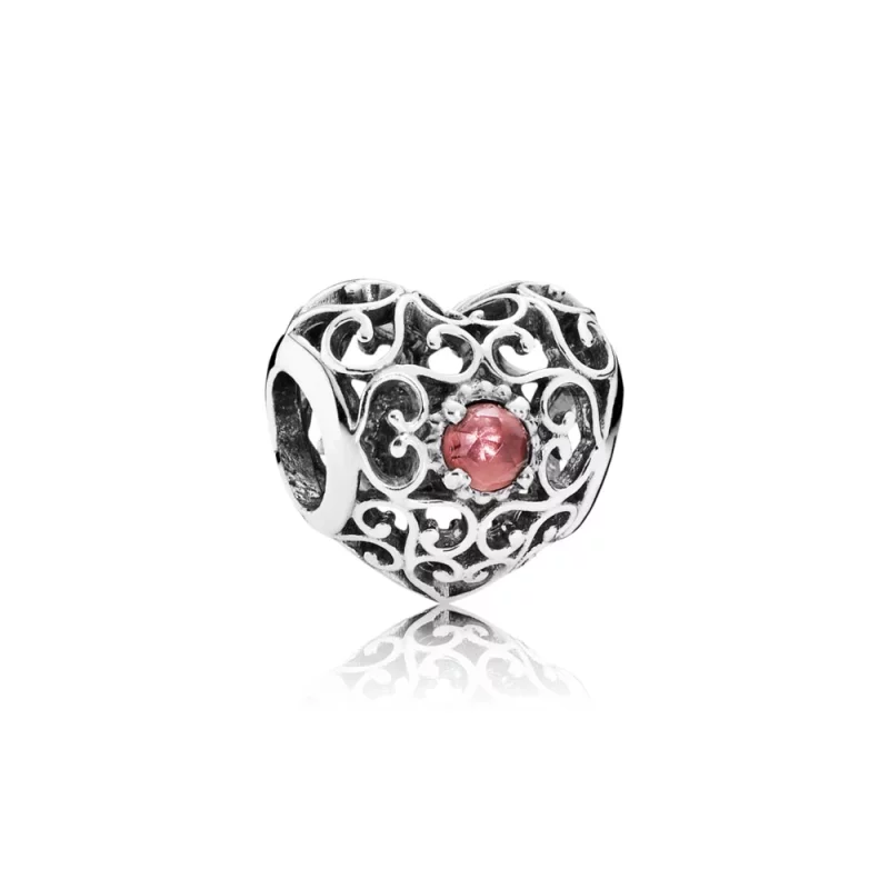 (image pour) PANDORA - Cœur Signature Grenat - 791784GR