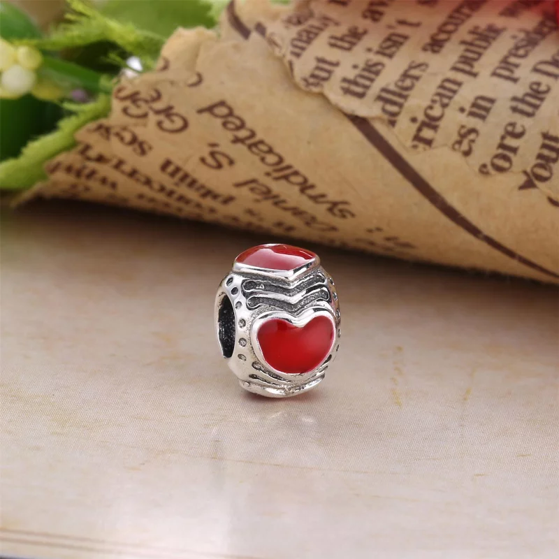 (image pour) PANDORA - Cœurs, émail rose nacré - 790591EN28 - Charms - Afficher 2