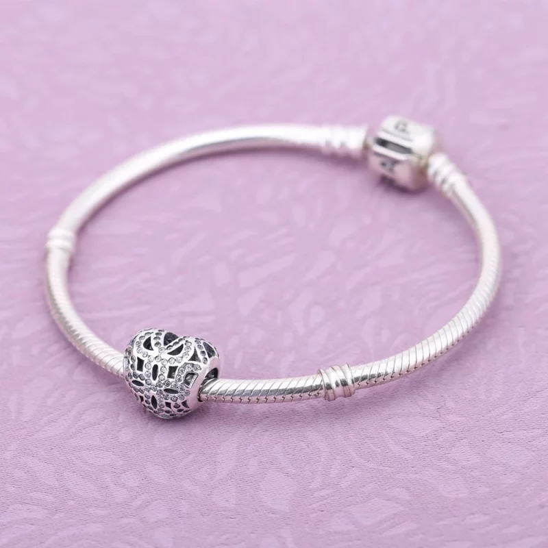 (image pour) PANDORA - Dentelle miroitante, cz incolore - 791284CZ - Charms - Afficher 2