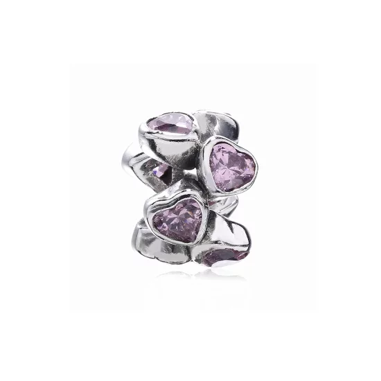 (image pour) PANDORA - Espaceur Espace dans mes coeurs Rose - PX0060-1