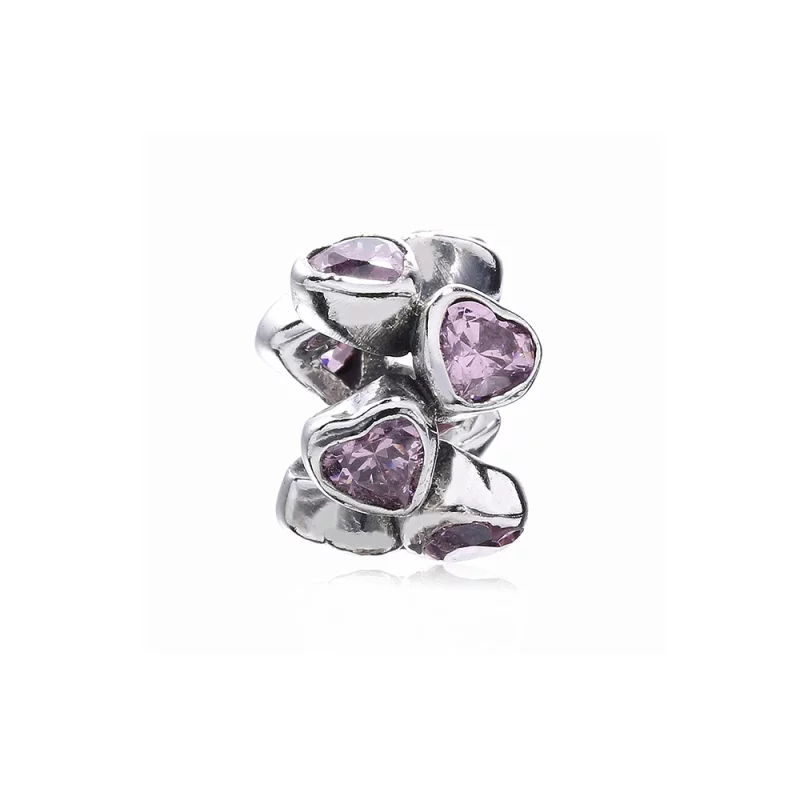 (image pour) PANDORA - Espaceur Espace dans mes coeurs Rose - PX0060-1