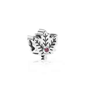 (image pour) PANDORA - Feuille d'érable, rubis synthétique - 791215SRU - Charms