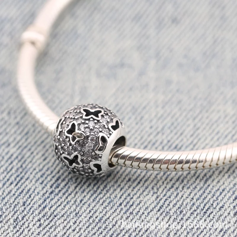 (image pour) PANDORA - Filet à papillons scintillant, cz incolore - 791482CZ - Charms - Afficher 2
