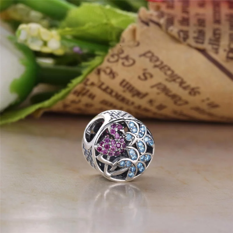 (image pour) PANDORA - Flamant tropical, cristaux vert pâle et cz multicolores - 792117CZS - Afficher 5