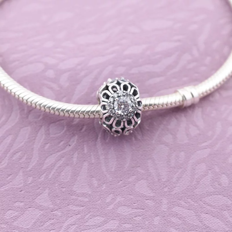 (image pour) PANDORA - Fleur brillante, cz incolore - 791260CZ - Charms - Afficher 2