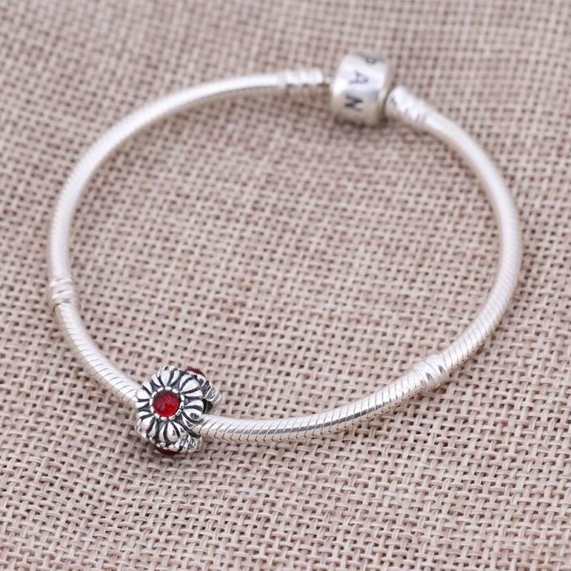 (image pour) PANDORA - Fleur de fête, juillet, cornaline - 790580CAR - Charms - Afficher 2