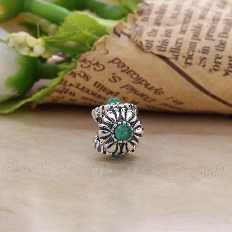 (image pour) PANDORA - Fleur de fête, mai, chrysoprase - 790580CH - Charms - Afficher 2