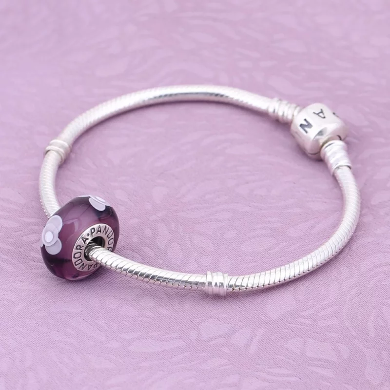 (image pour) PANDORA - Fleurs mauves pour toi - 790643 - Charms - Afficher 2