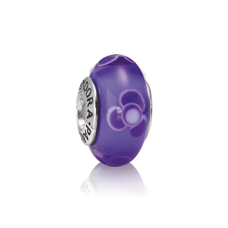 (image pour) PANDORA - Fleurs mauves pour toi - 790643 - Charms