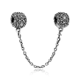 (image pour) PANDORA - Flower bouquet silver safety chain with 14k - 790864 - Charms