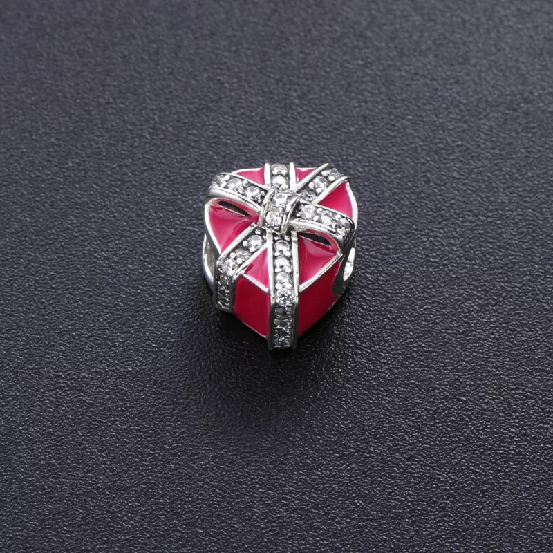 (image pour) PANDORA - Gage d'amour, émail magenta et cz incolore - 792047CZ - Afficher 2