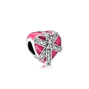 (image pour) PANDORA - Gage d'amour, émail magenta et cz incolore - 792047CZ