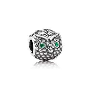(image pour) PANDORA - Hibou sage, cz vert foncé - 791211CZN