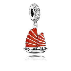 (image pour) PANDORA - Jonque, émail pourpre et cz incolore - 791908EN09 - Charms