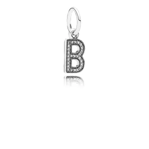 (image pour) PANDORA - Lettre b, cz incolore - 791314CZ - Charms