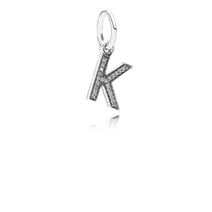 (image pour) PANDORA - Lettre k, cz incolore - 791323CZ