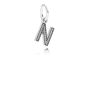 (image pour) PANDORA - Lettre n, cz incolore - 791326CZ
