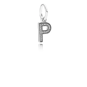 (image pour) PANDORA - Lettre p, cz incolore - 791328CZ - Charms