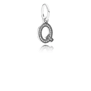 (image pour) PANDORA - Lettre q, cz incolore - 791329CZ - Charms
