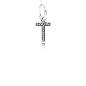 (image pour) PANDORA - Lettre t, cz incolore - 791332CZ
