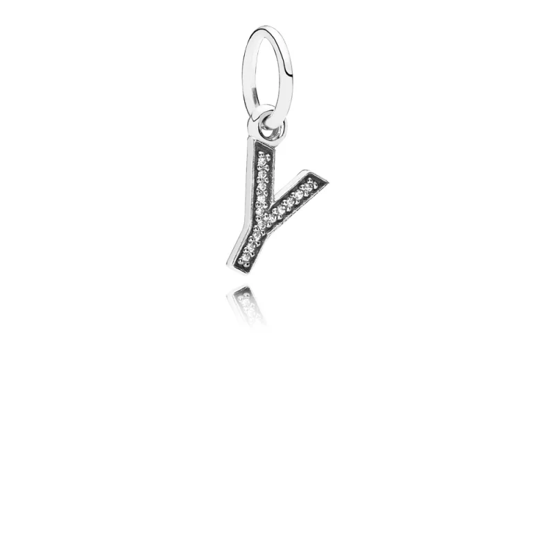 (image pour) PANDORA - Lettre y, cz incolore - 791337CZ - Charms
