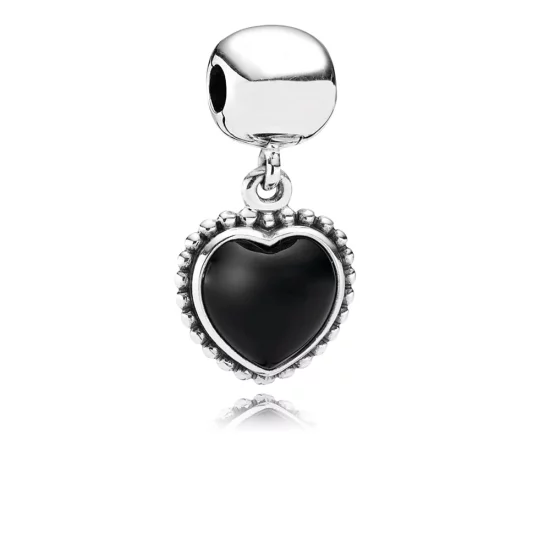 (image pour) PANDORA - Mi amor, onyx noir - 791046ON - Charms