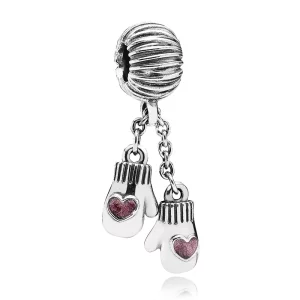(image pour) PANDORA - Mitaines d'hiver, émail rose foncé - 791181EN46 - Charms