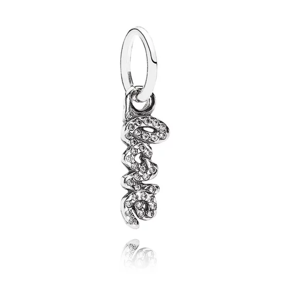 (image pour) PANDORA - Mot d'amour, cz incolore - 791428CZ - Charms
