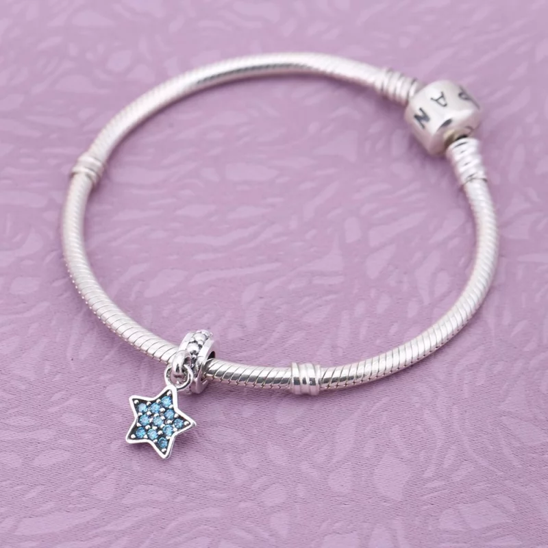 (image pour) PANDORA - Pavé d'étoiles, cz bleue - 791024CZB - Charms - Afficher 2