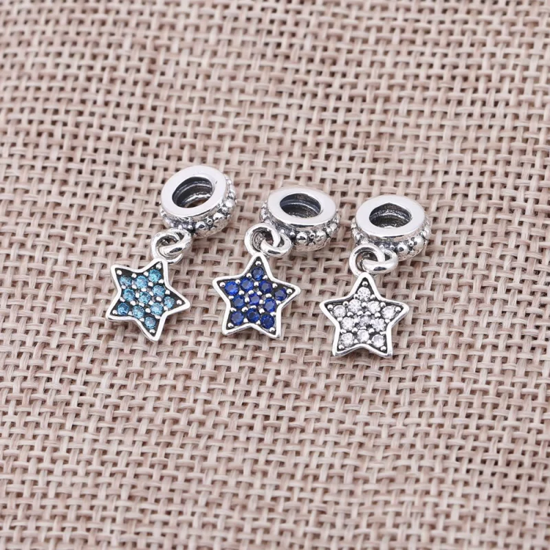(image pour) PANDORA - Pavé d'étoiles, cz bleue - 791024CZB - Charms - Afficher 3
