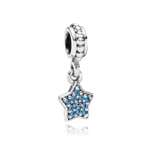 (image pour) PANDORA - Pavé d'étoiles, cz bleue - 791024CZB - Charms