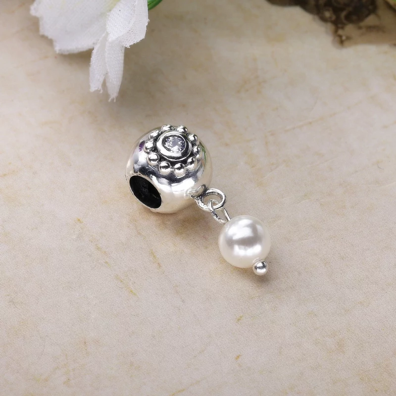 (image pour) PANDORA - Perle de sagesse, perle blanche et cz incolore - 790873P - Charms - Afficher 2