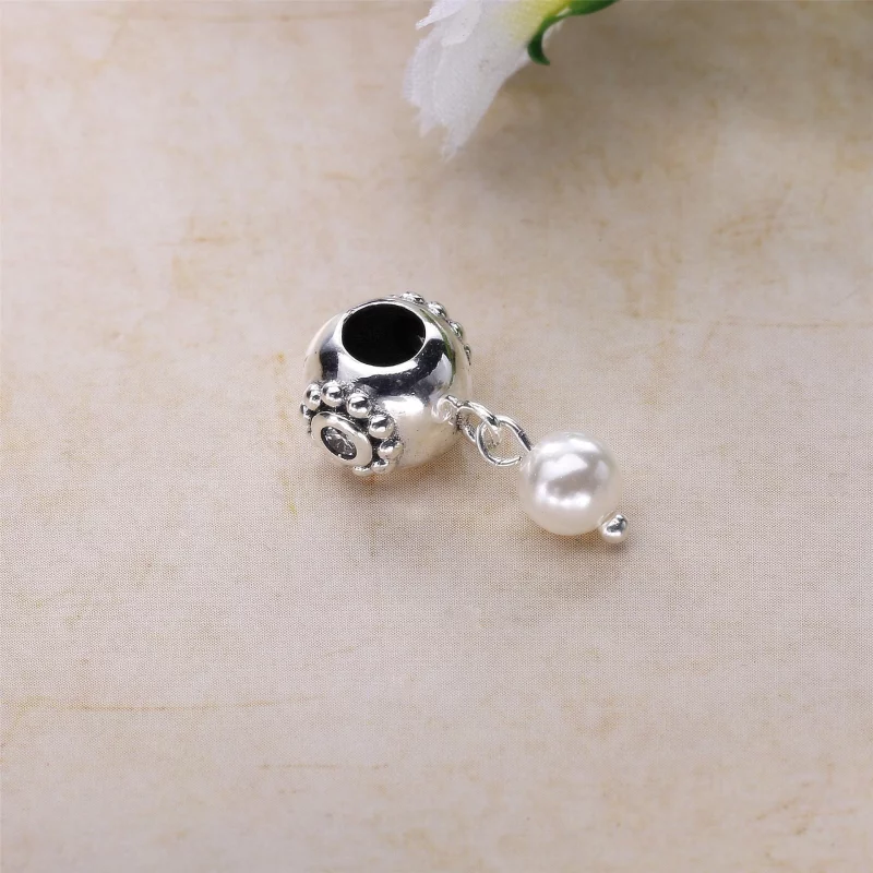 (image pour) PANDORA - Perle de sagesse, perle blanche et cz incolore - 790873P - Charms - Afficher 3