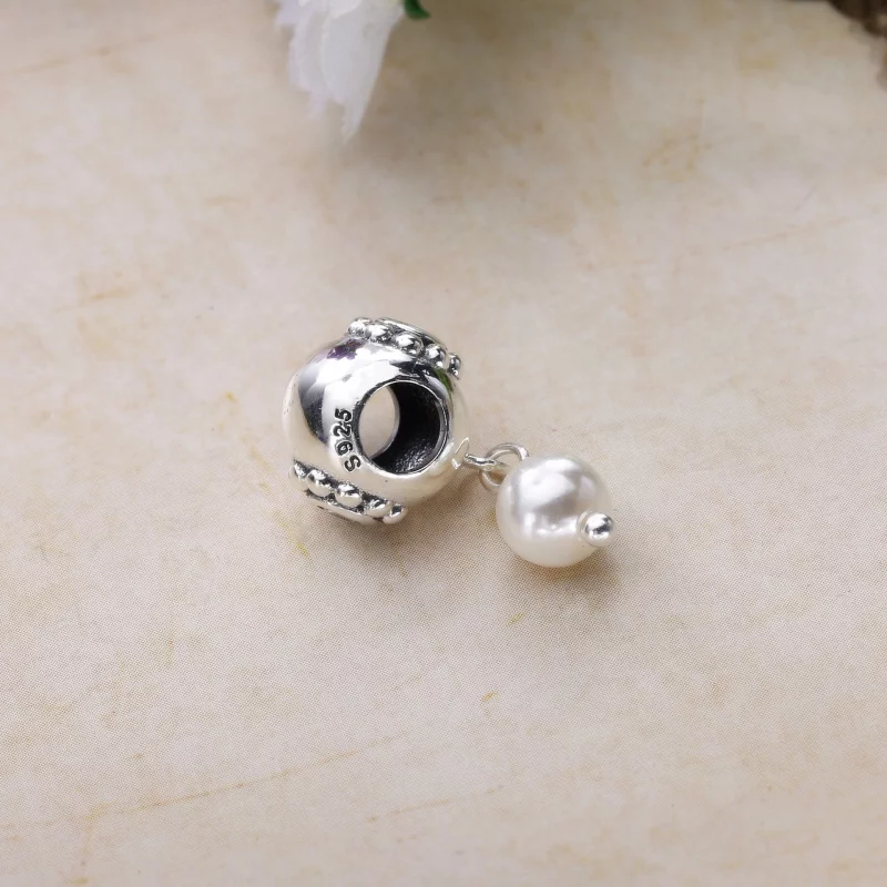 (image pour) PANDORA - Perle de sagesse, perle blanche et cz incolore - 790873P - Charms - Afficher 4