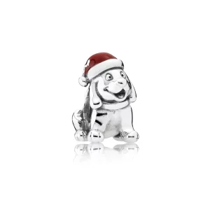 (image pour) PANDORA - Petit chien de Noël, émail rouge foncé - 791769EN39