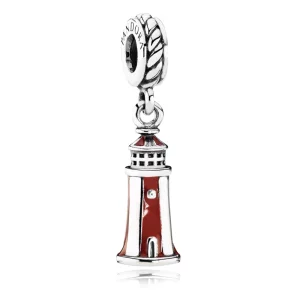 (image pour) PANDORA - Phare, émail écarlate et blanc - 791137EN42 - Charms