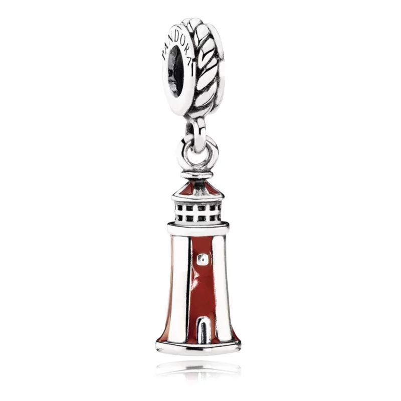 (image pour) PANDORA - Phare, émail écarlate et blanc - 791137EN42 - Charms