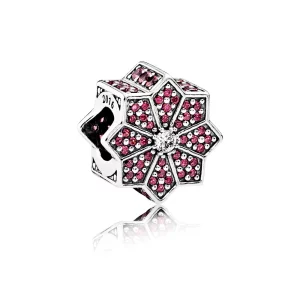 (image pour) PANDORA - Poinsettia, cz rouge et incolore - 791989CZR - Charms