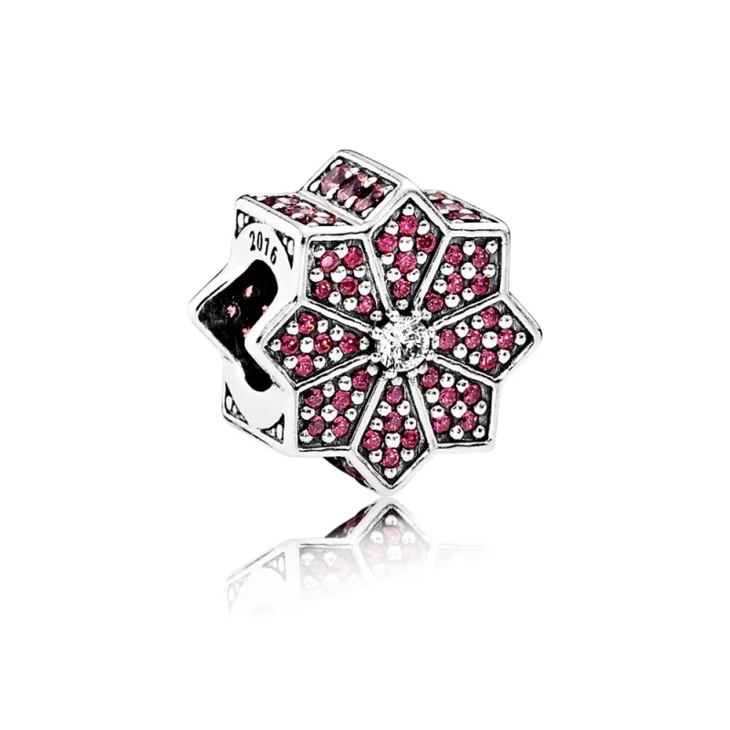 (image pour) PANDORA - Poinsettia, cz rouge et incolore - 791989CZR - Charms