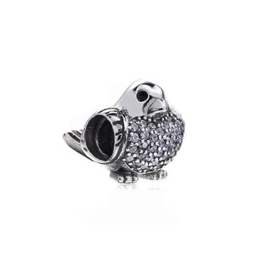 (image pour) PANDORA - Rouge-gorge, cz rouge et incolore - 791731CZR