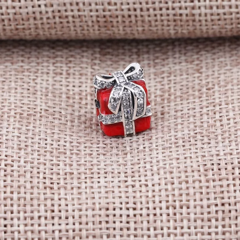 (image pour) PANDORA - Surprise étincelante, émail rouge et cz incolore - 791772CZ - Charms - Afficher 2