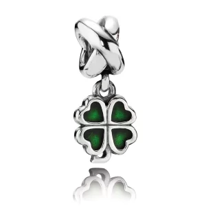 (image pour) PANDORA - Trèfle à quatre feuilles, émail vert - 790572EN25