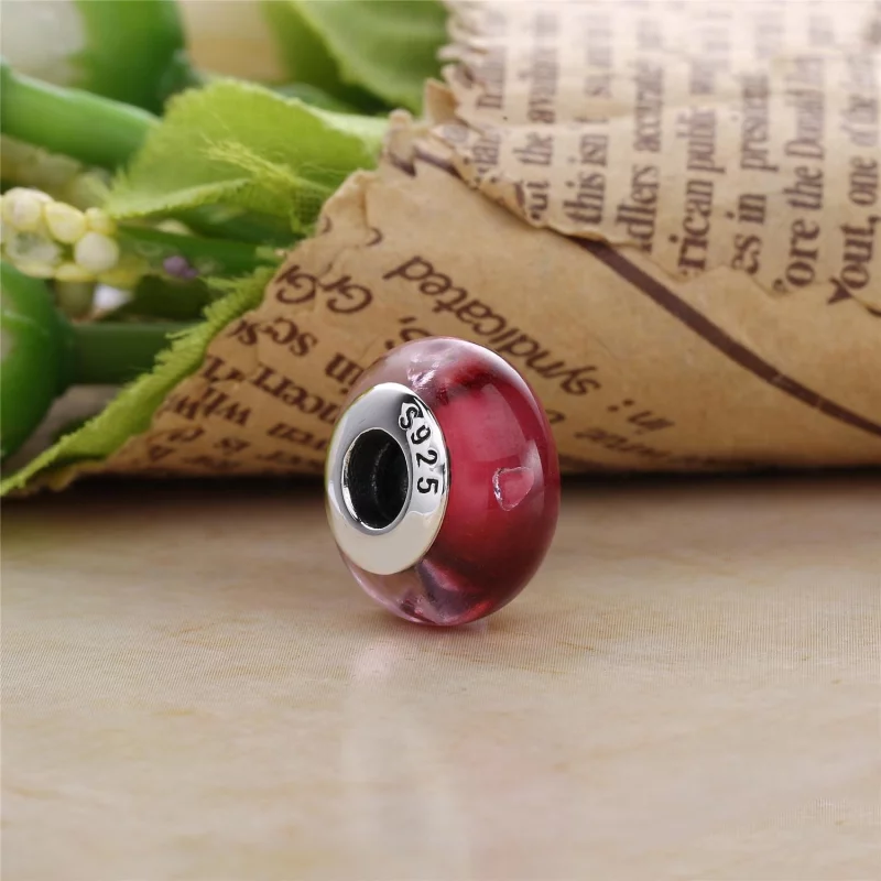 (image pour) PANDORA - Verre de Murano Cœurs Roses - 791632PCZ - Afficher 3