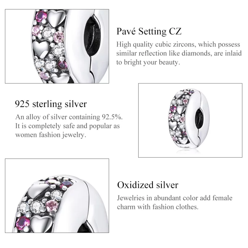 (image pour) Charm Clip Style PANDORA Amour brillant - SCC1745 - Afficher 7