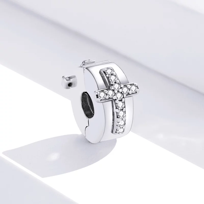 (image pour) Charm Clip Style PANDORA Croix - SCC1497 - Afficher 3